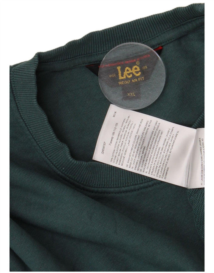 Męski sweter Lee o regularnym kroju, 2XL, zielony, bawełniany