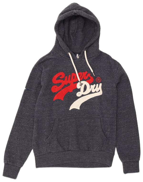 Męski sweter z kapturem Superdry z grafiką, duży, granatowy, bawełniany w cętki