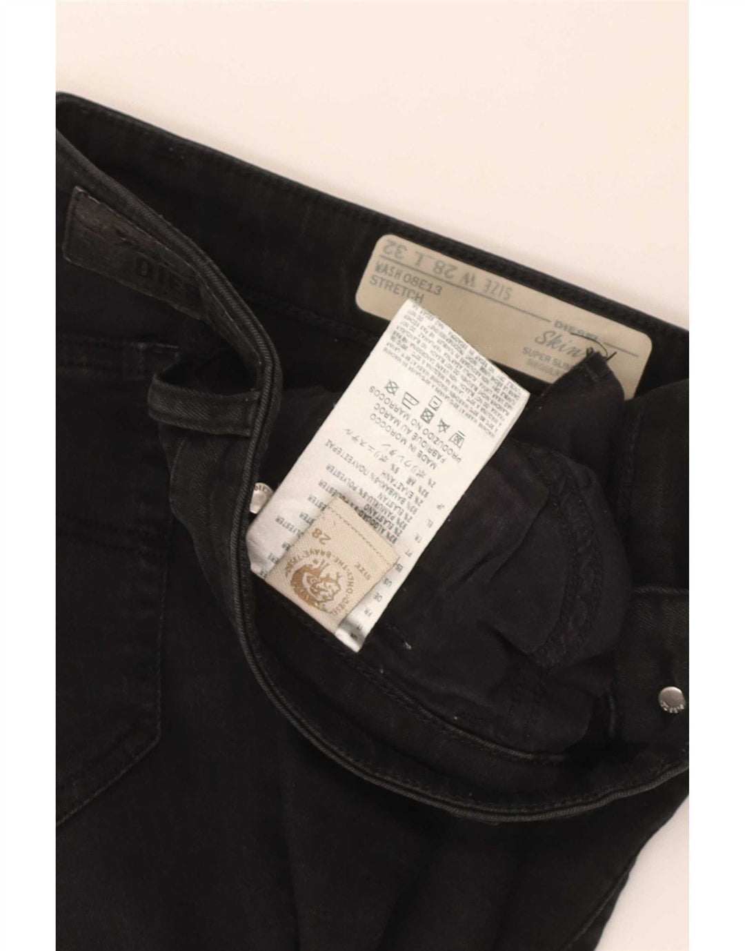 Damskie spodenki jeansowe Diesel Skinzee W28 Średnia czarna bawełna