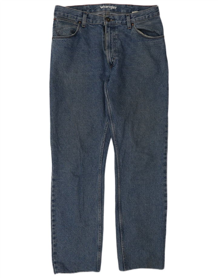 Wrangler Męskie proste dżinsy W33 L34 Niebieskie bawełniane