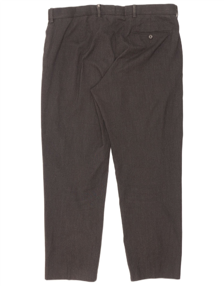 Męskie proste spodnie chino Marks & Spencer W36 L29 Szare nakrapiane