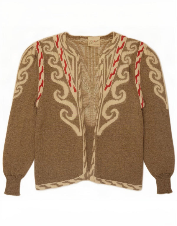 Vintage damski sweter rozpinany UK 16, duży brązowy paisley