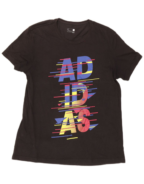 Adidas Męska koszulka Climalite Graphic Top XL Czarna bawełniana