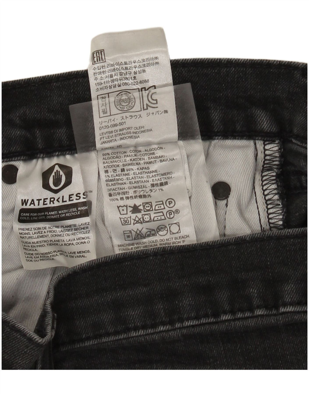 Męskie jeansy Levi's W34 L32 Szara bawełna