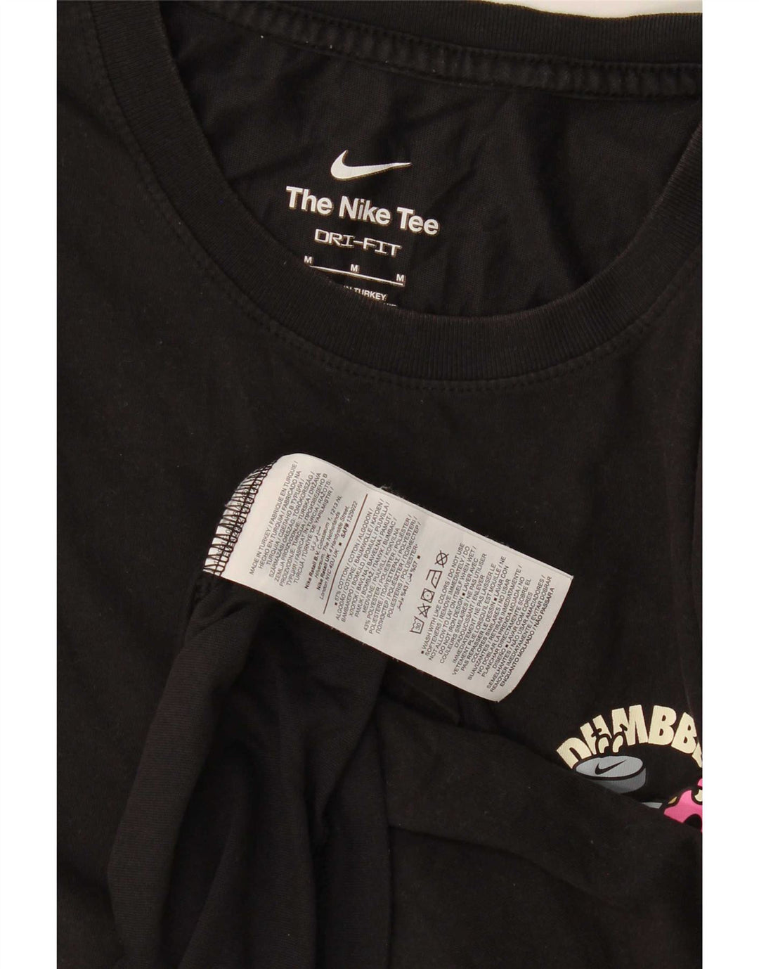 Męski T-shirt z grafiką Nike Hantle Donuts Top, średni czarny, bawełniany