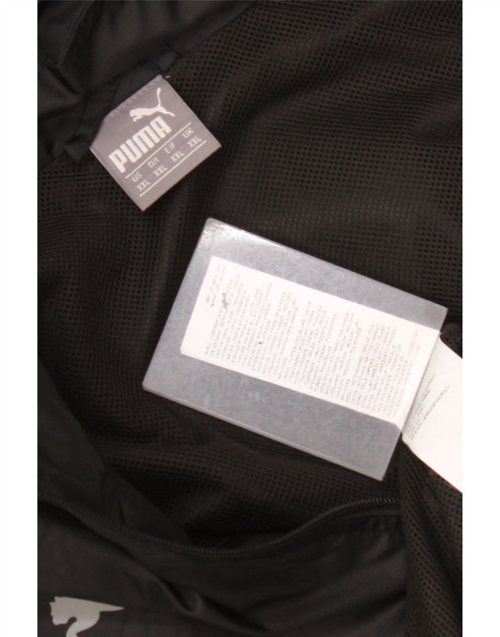 Męska kurtka przeciwdeszczowa z kapturem PUMA UK 44 2XL Czarny nylon