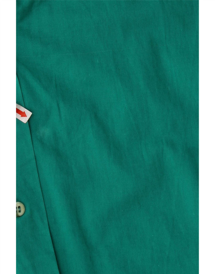 Damska bluzka koszulowa bez rękawów VINTAGE UK 12 średni turkus