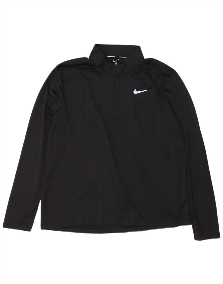 Męski dres Nike Dri Fit z zamkiem błyskawicznym na szyi, 2XL, czarny poliester
