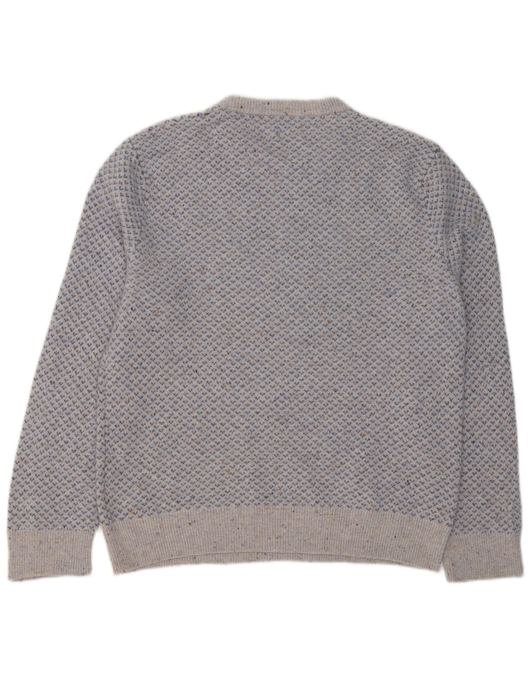 J. CREW Damski sweter z dekoltem w łódkę UK 18 XL Niebieska wełna Fair Isle