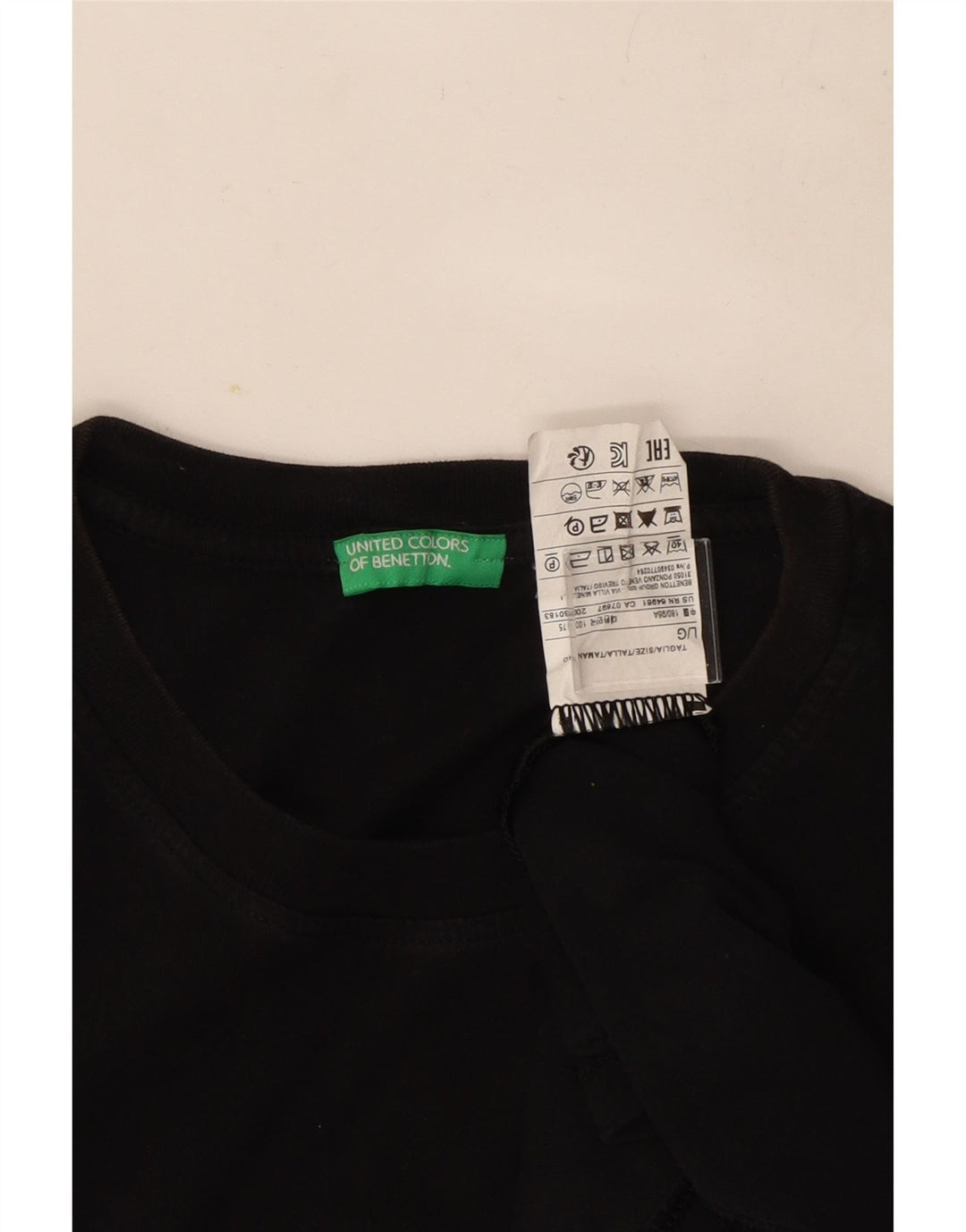 T-shirt męski Benetton, duży, czarny, bawełniany