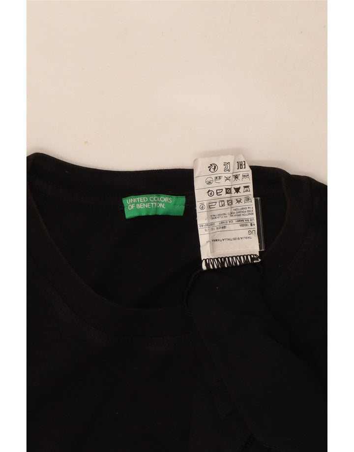 T-shirt męski Benetton, duży, czarny, bawełniany