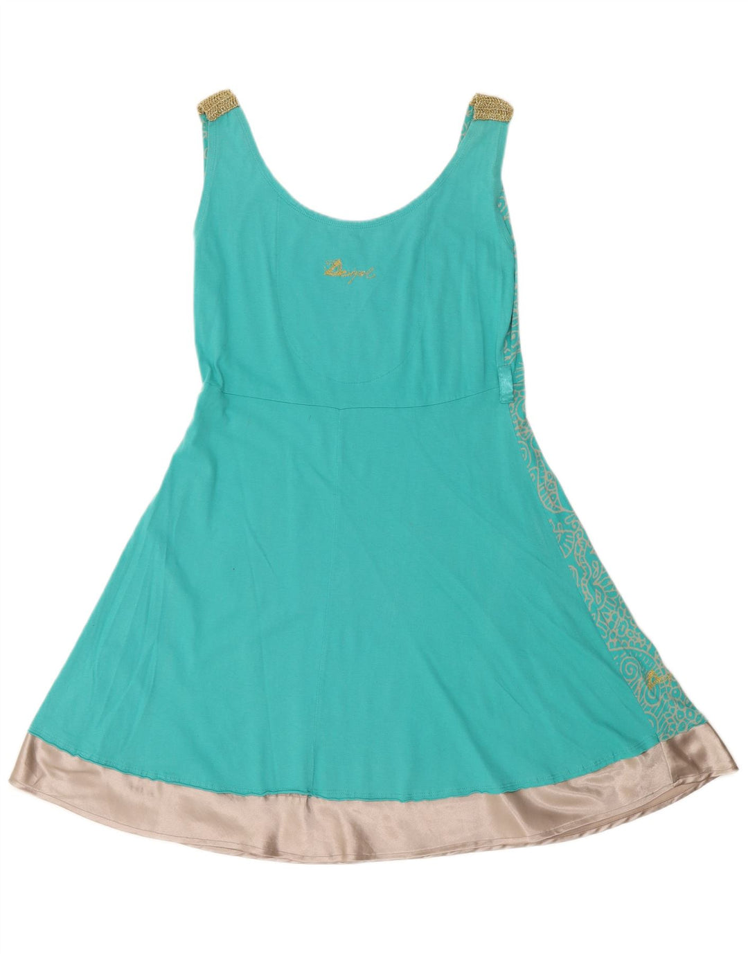 Damska sukienka o linii A Desigual UK 14 w kolorze średniego turkusu Paisley