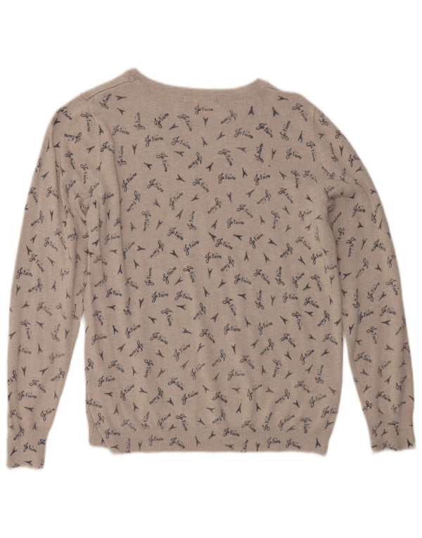 Damski sweter Marks & Spencer z graficznym dekoltem w łódkę, UK 14, średni szary