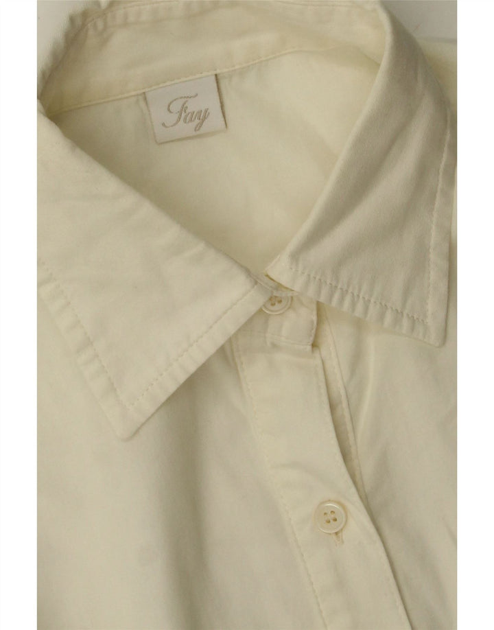 FAY Womens Sleeveless Shirt UK 10 Small Off White Cotton Vintage Fay and Second-Hand Fay from Messina Hembry 