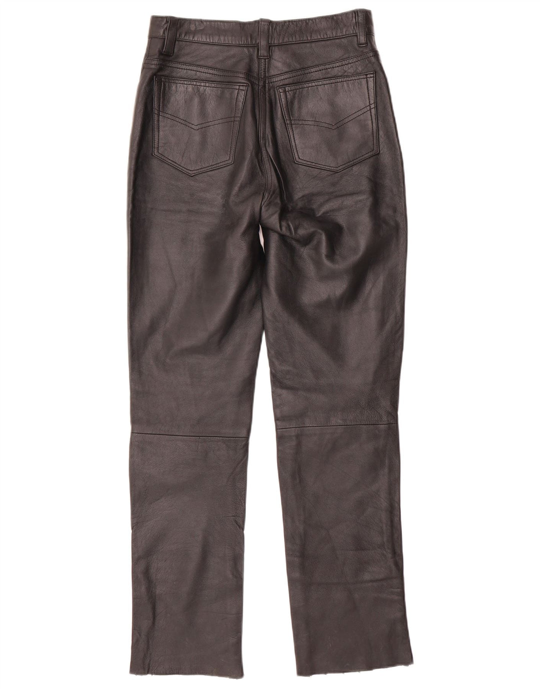 Wąskie skórzane spodnie damskie VINTAGE W28 L30 czarne