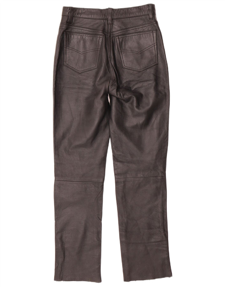 Wąskie skórzane spodnie damskie VINTAGE W28 L30 czarne