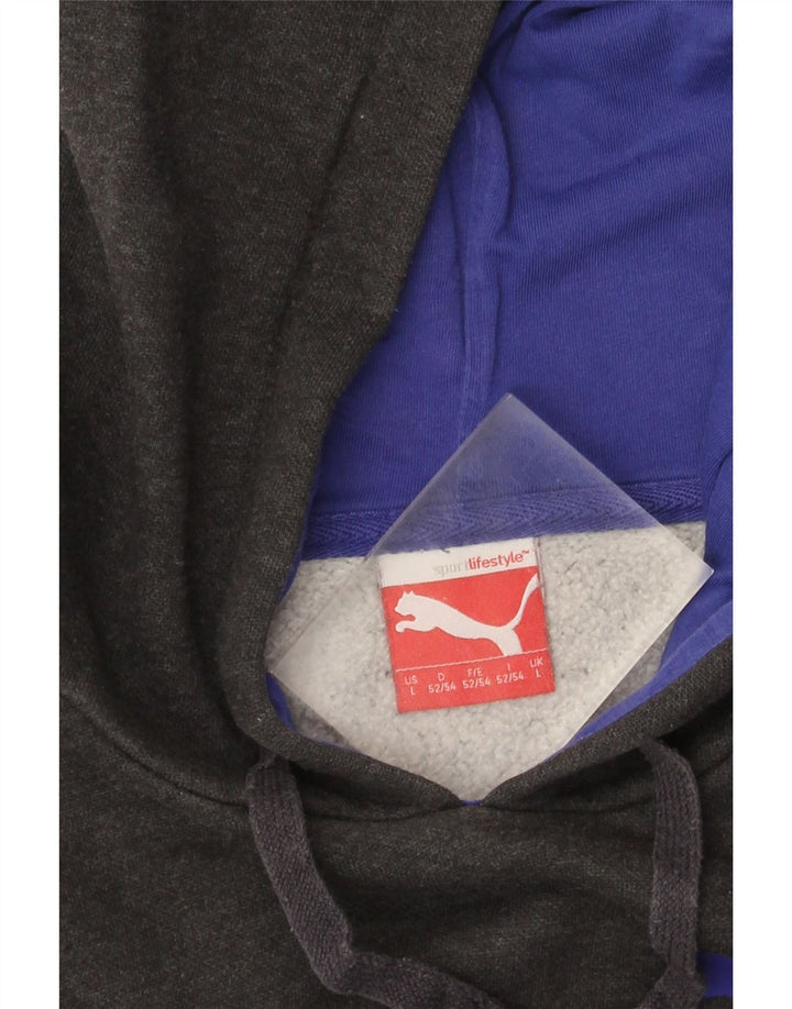 Męski sweter z kapturem Puma z grafiką, duży, szary