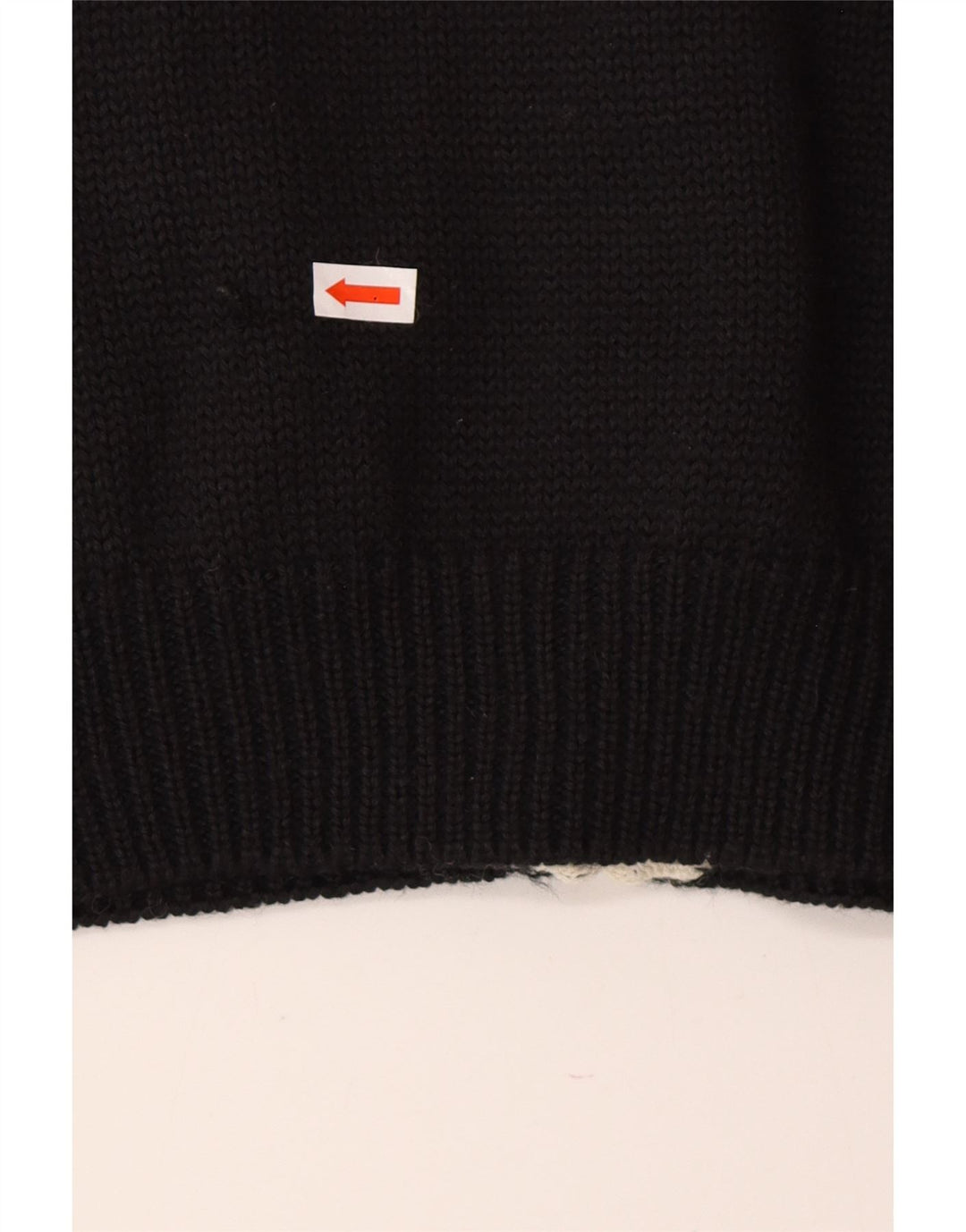 JORG PETERSON Damski sweter rozpinany EU 42, duża, czarna, wełniana w kwiaty