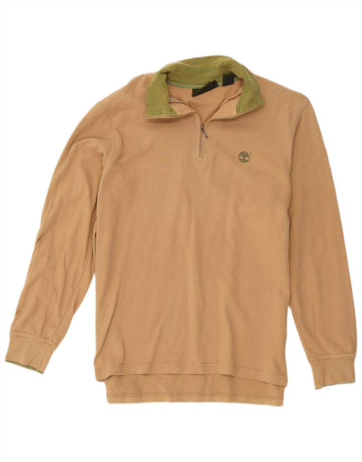 Męska bluza z zamkiem błyskawicznym Timberland, mała, beżowa, bawełniana