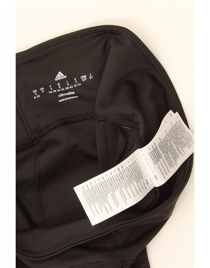 Damskie legginsy Adidas Climalite UK 8/10, małe, czarne, poliestrowe