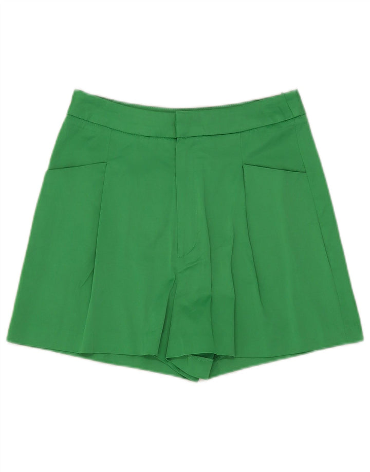 Damskie spodenki z wysokim stanem Zara, małe, W26, zielone, poliestrowe
