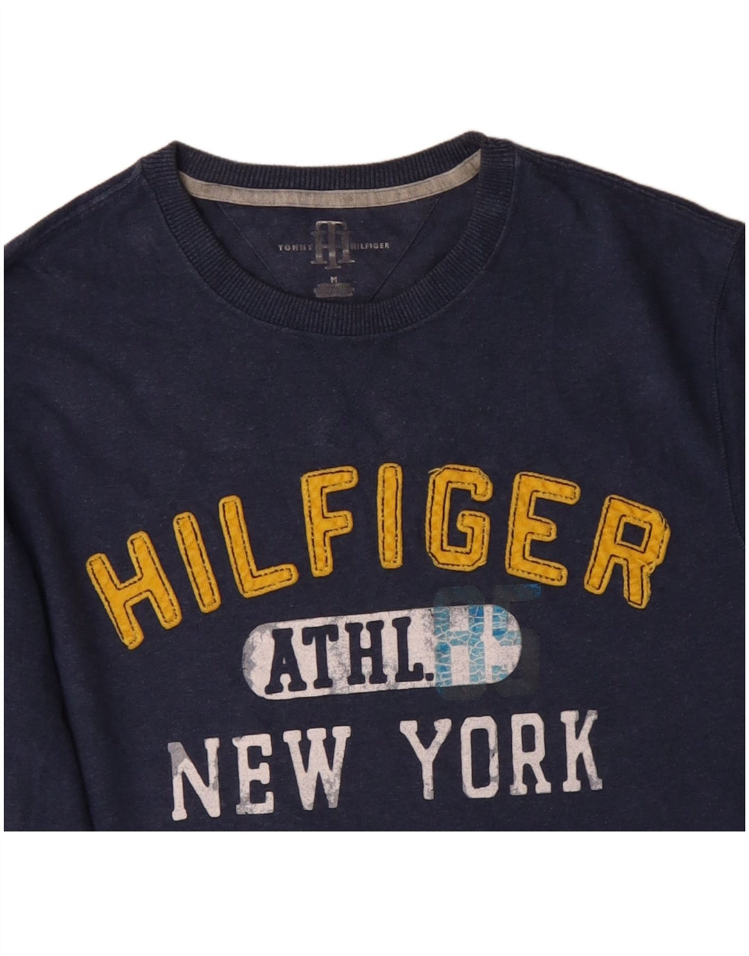 Męski top TOMMY HILFIGER New York Graphic z długim rękawem, średni granat