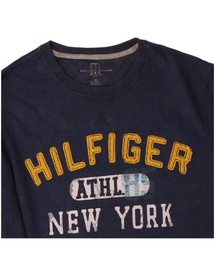 Męski top TOMMY HILFIGER New York Graphic z długim rękawem, średni granat