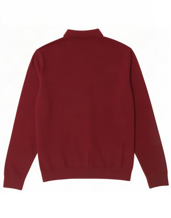 Marks & Spencer Męski sweter polo XL, bordowy, bawełniany