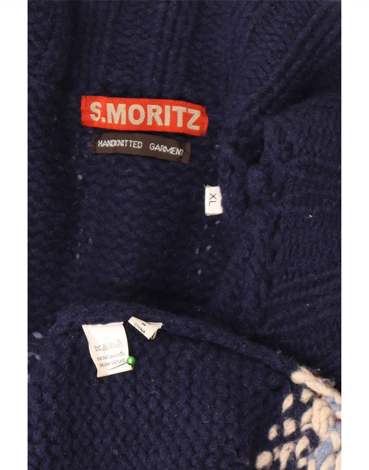 Sweter męski S. Moritz XL, niebieski, Fair Isle Wool