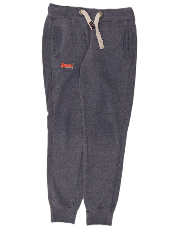 Męskie spodnie dresowe Superdry Slim Fit, małe, niebieskie nakrapiane