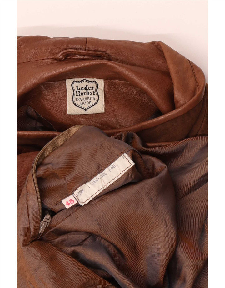 Damska kurtka skórzana Leder Herbst UK 18 XL, brązowa, klasyczna