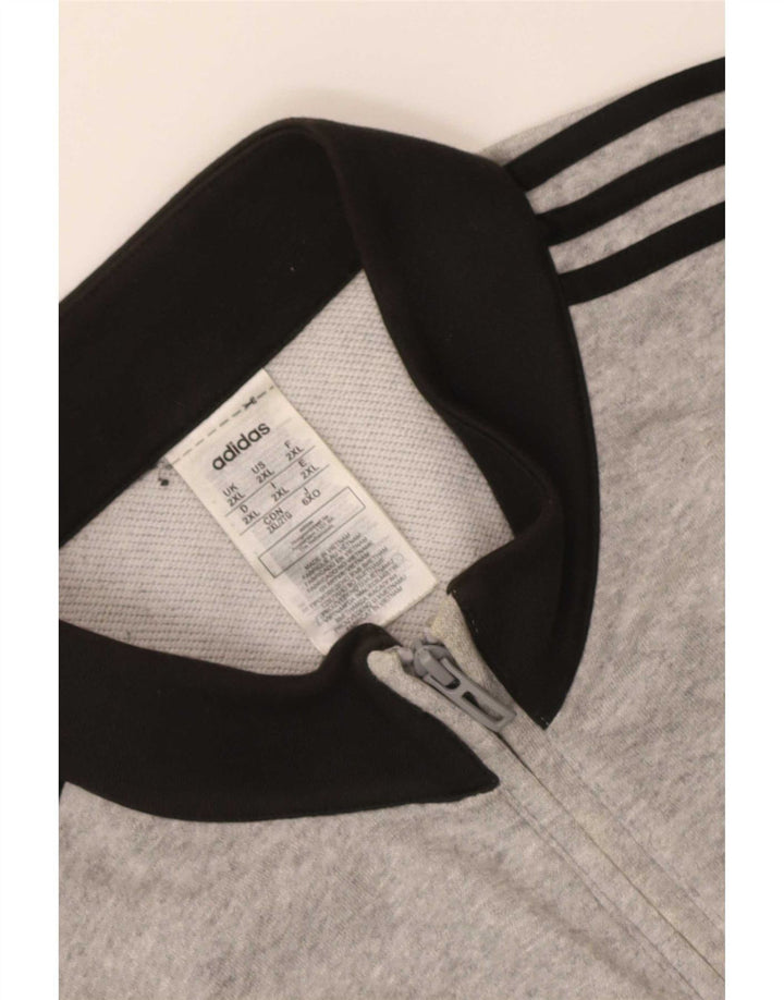 Adidas Męska bluza dresowa Top 2XL Szara bawełna z blokami kolorów
