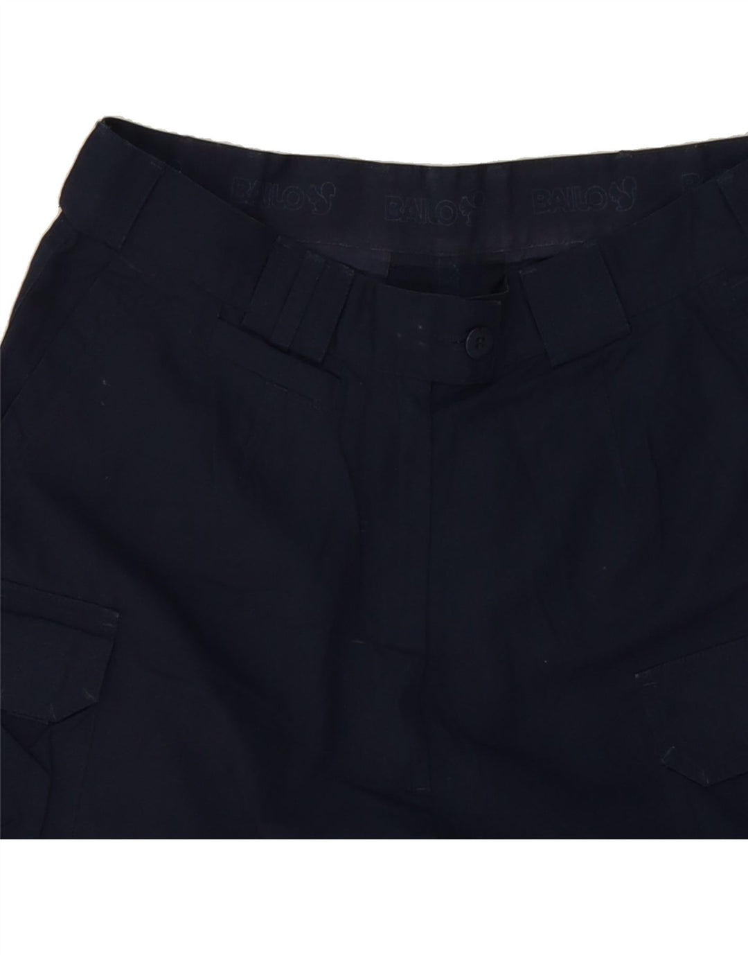 BAILO Womens High Waist Cargo Shorts IT 46 Large W28 Navy Blue Polyester Vintage Bailo and Second-Hand Bailo from Messina Hembry 