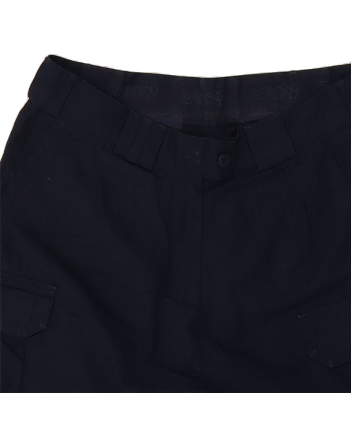 BAILO Womens High Waist Cargo Shorts IT 46 Large W28 Navy Blue Polyester Vintage Bailo and Second-Hand Bailo from Messina Hembry 