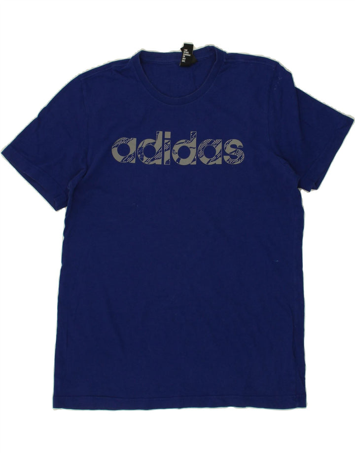 ADIDAS Mens Graphic T-Shirt Top Small Blue Cotton Vintage Adidas and Second-Hand Adidas from Messina Hembry 