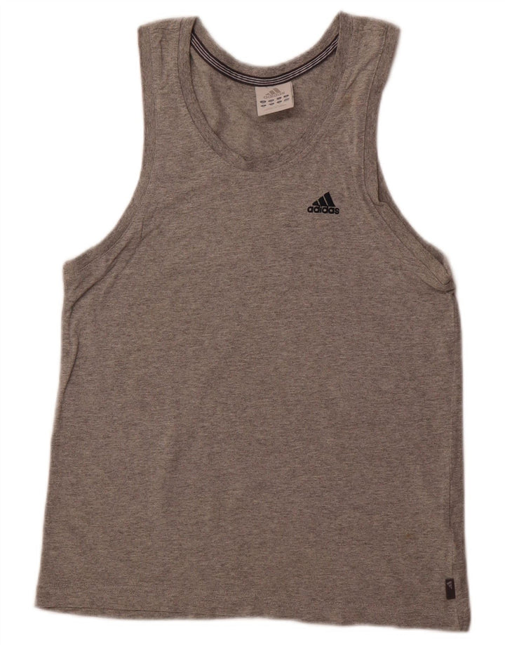 ADIDAS Mens Vest Top XS Grey Flecked Cotton