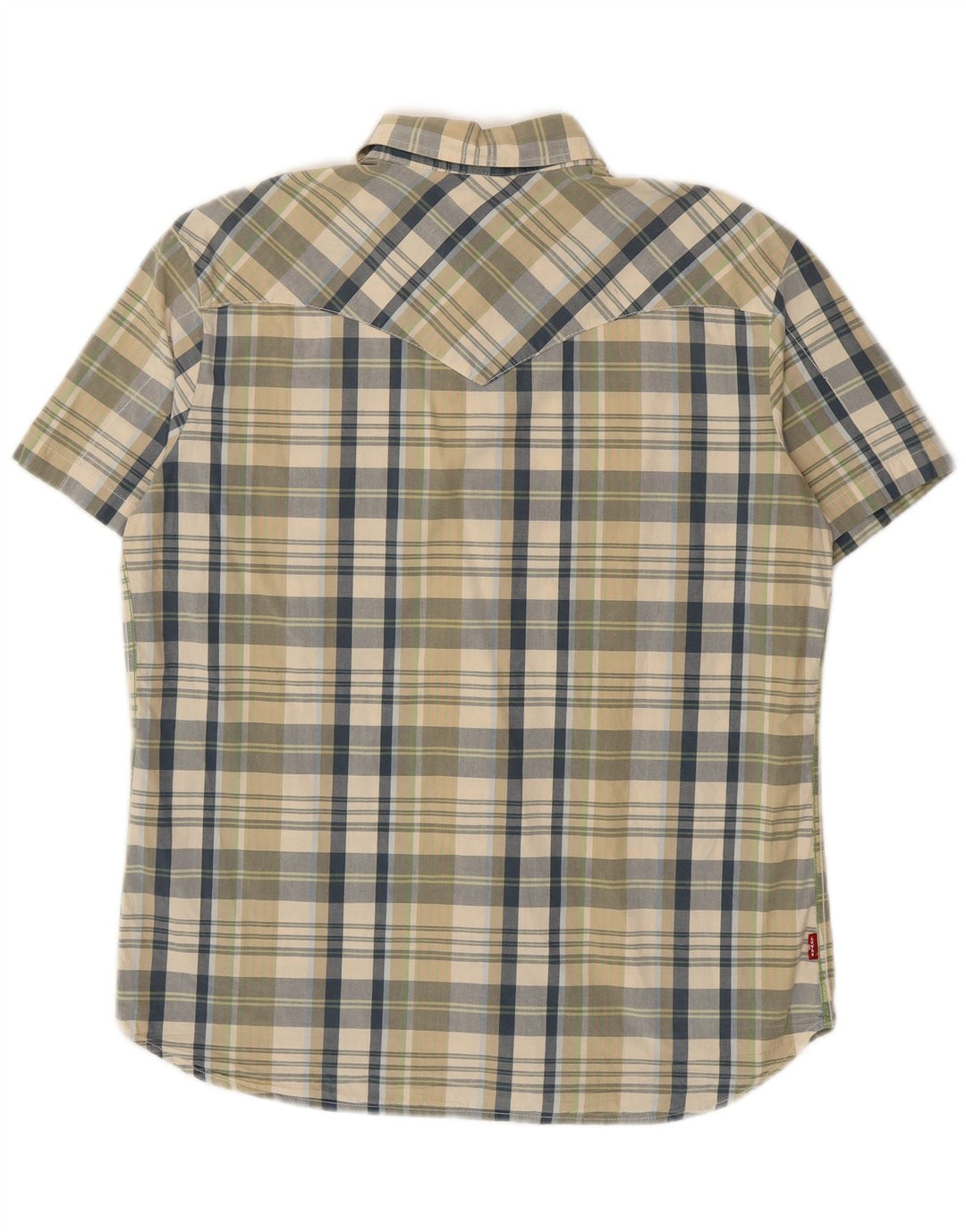 Męska koszula z krótkim rękawem Levi's, duża, zielona, bawełniana w kratę
