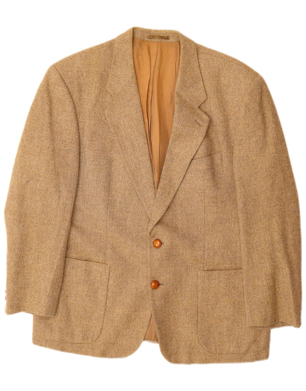 PLACE VENDOME Mens 2 Button Blazer Jacket UK 40 Large Beige Wool