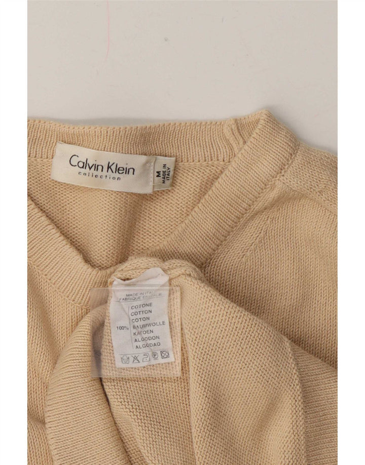 Damski sweter Calvin Klein o regularnym kroju z okrągłym dekoltem, UK 12, średni beż