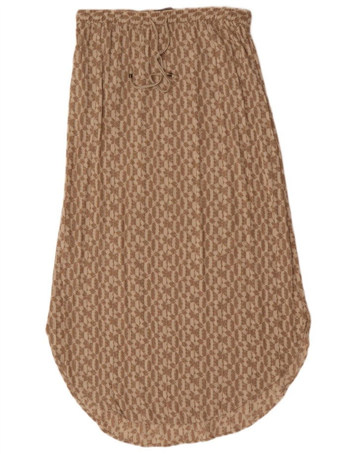 Damska spódnica Maxi Eddie Bauer UK 14 Medium W30 Beżowy geometryczny sztuczny jedwab