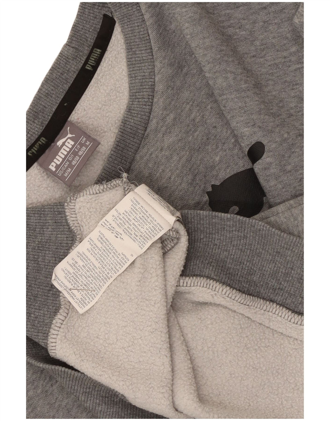 Męska bluza z grafiką Puma, średnia, szara, bawełniana nakrapiana