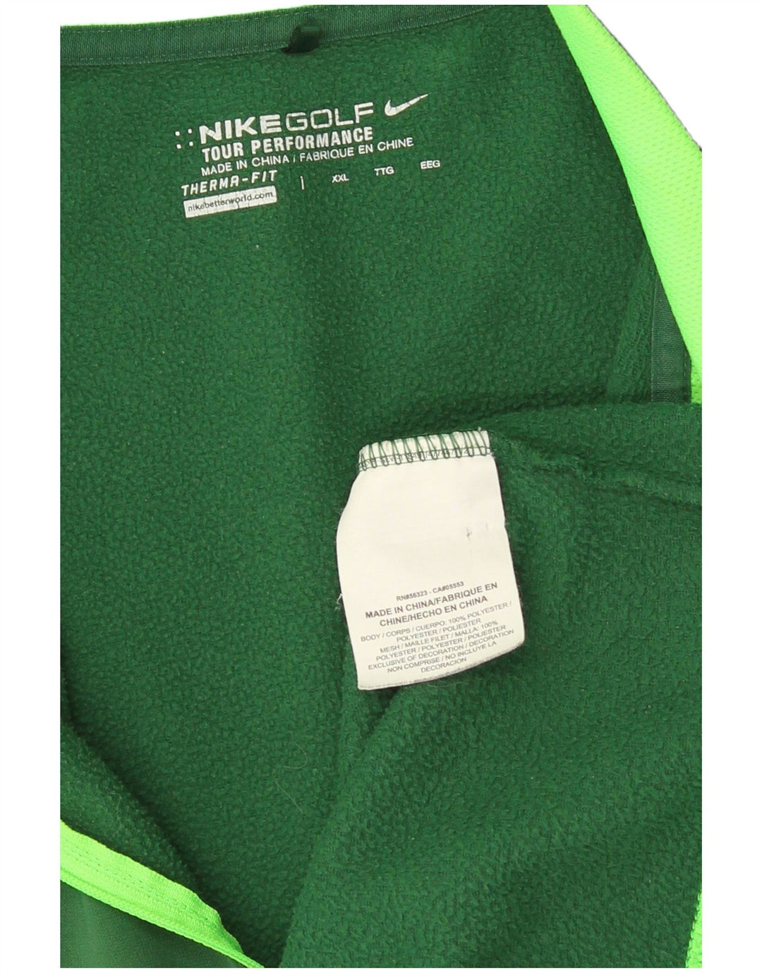 Męski dres Nike Therma-Fit z zamkiem błyskawicznym, 2XL, zielony poliester