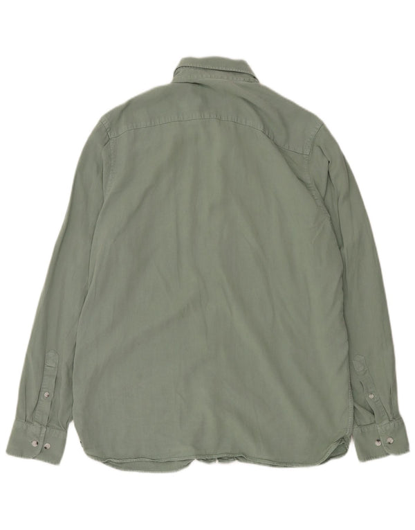 Calvin Klein Mens Regular Fit Shirt Medium Green Lyocell