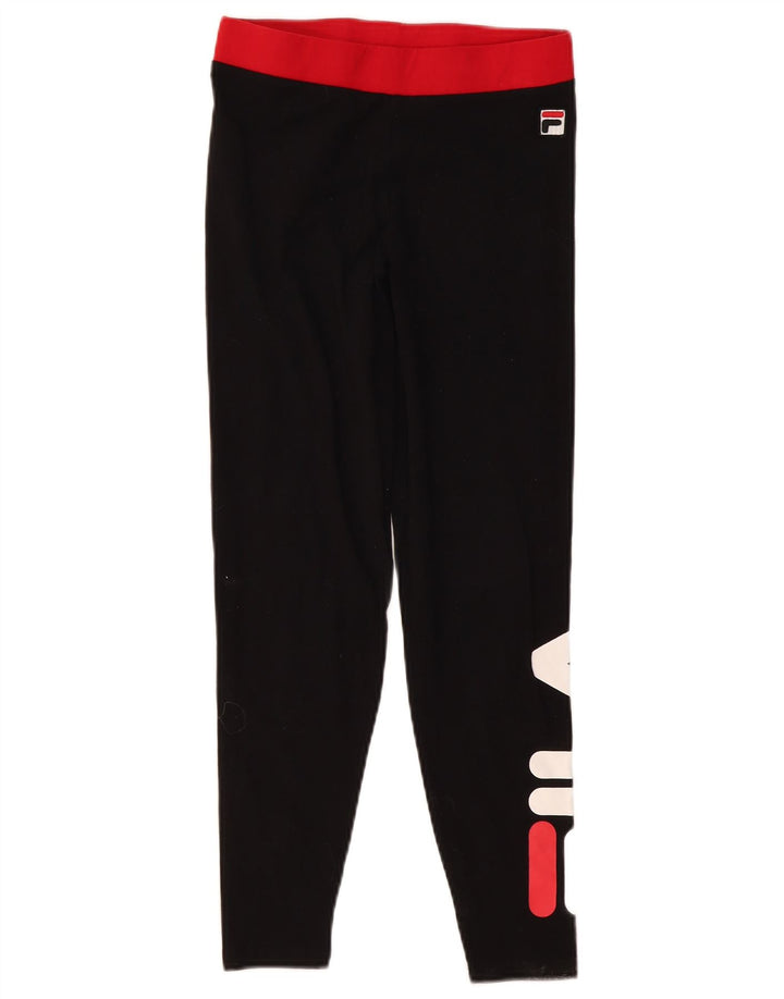 Damskie legginsy Fila Graphic UK 8 Small, czarne, bawełniane