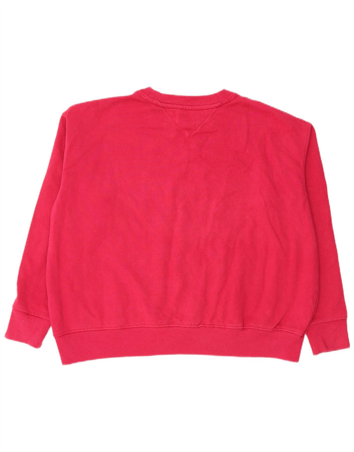 Damska bluza oversize Tommy Hilfiger z grafiką UK 14, średni róż