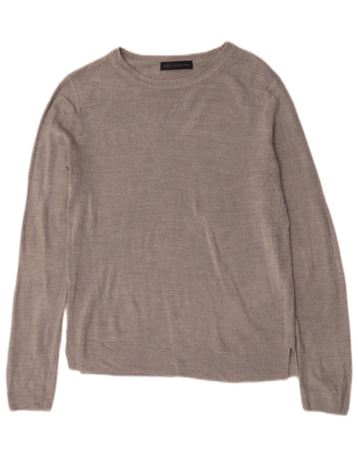 Marks & Spencer Damski sweter z dekoltem w łódkę, UK 12, średni szary