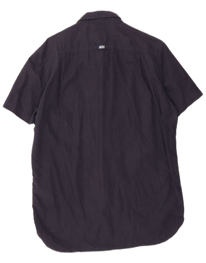 Męska koszula z krótkim rękawem Superdry XL, granatowa, bawełniana