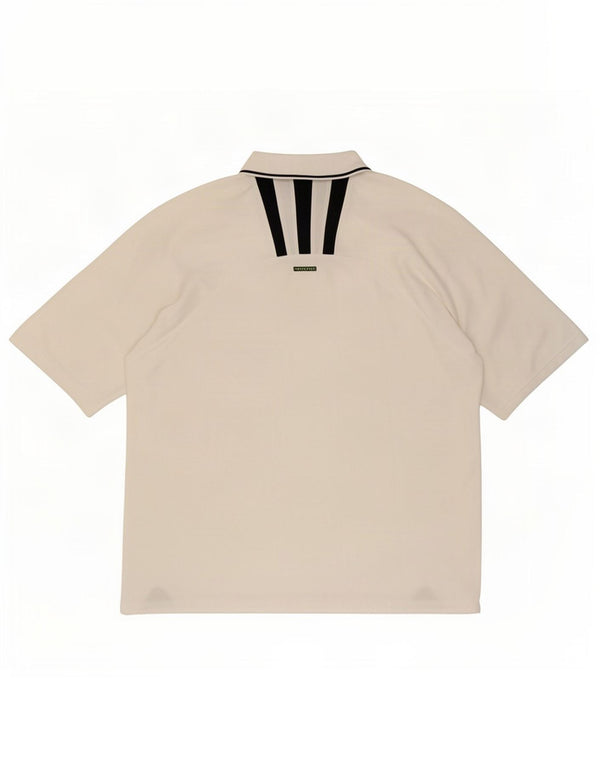 Męska koszulka polo Adidas UK 44/46, duża, biała, poliestrowa