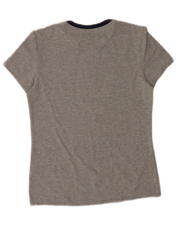 Adidas Womens Graphic T-Shirt Top IT 42 Medium Grey Flecked Cotton