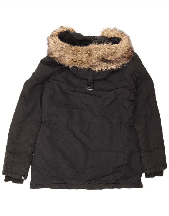 Damska kurtka parka Superdry UK 12, średnia czarna, zimowa